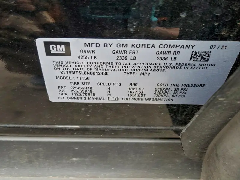 2022 CHEVROLET TRAILBLAZER RS  