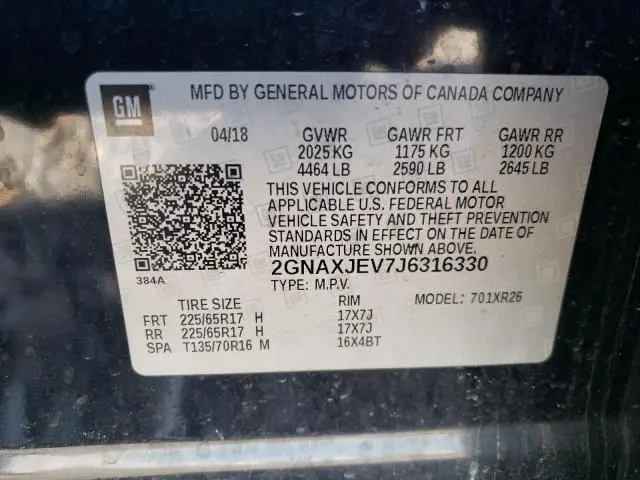 2018 CHEVROLET EQUINOX LT  