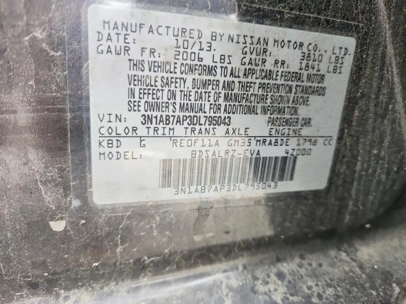 2013 NISSAN SENTRA S  