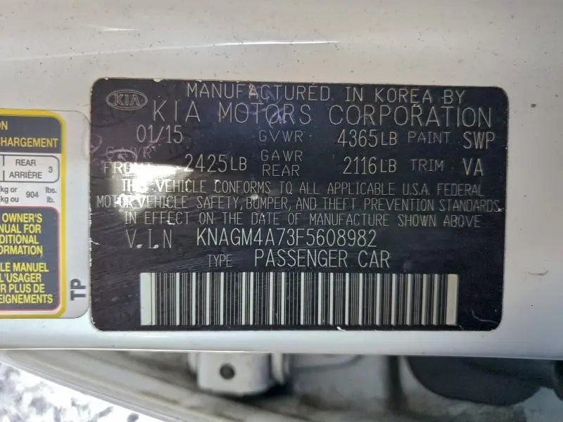 2015 KIA OPTIMA LX  