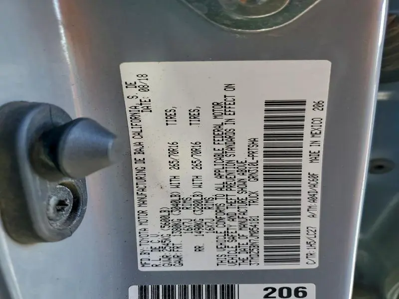 2018 TOYOTA TACOMA DOUBLE CAB  