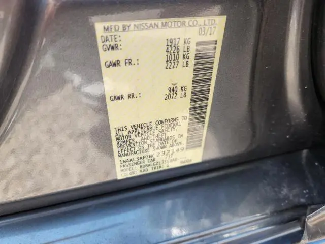 2017 NISSAN ALTIMA 2.5 S  