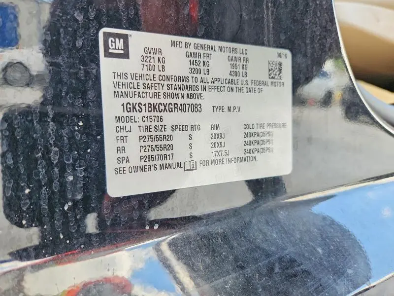 2016 GMC YUKON SLT  