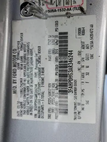 2010 FORD FUSION SE