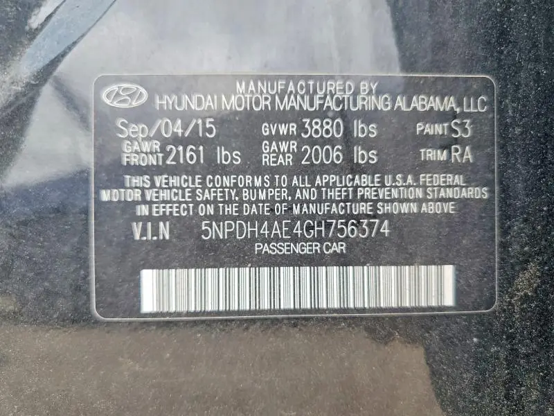 2016 HYUNDAI ELANTRA SE  