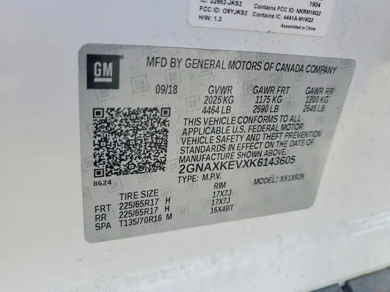2019 CHEVROLET EQUINOX   