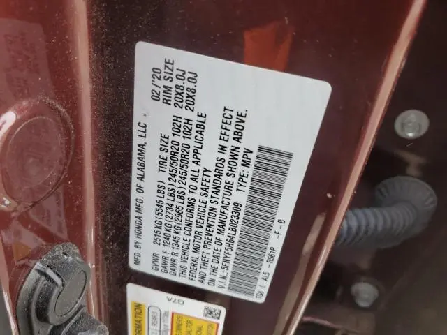 2020 HONDA PILOT TOURING  