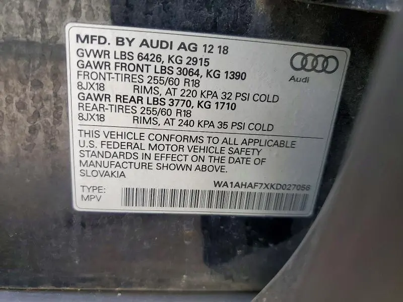 2019 AUDI Q7 PREMIUM  