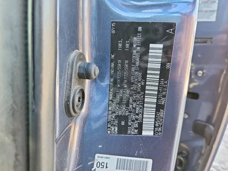2015 TOYOTA SIENNA XLE PREMIUM 7-PASSENGER  