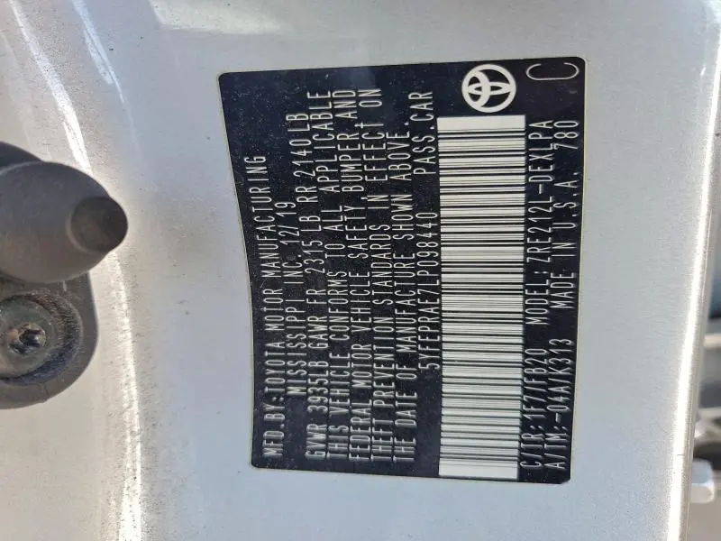 2020 TOYOTA COROLLA LE  