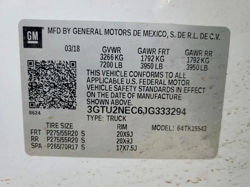 2018 GMC SIERRA K1500 SLT  