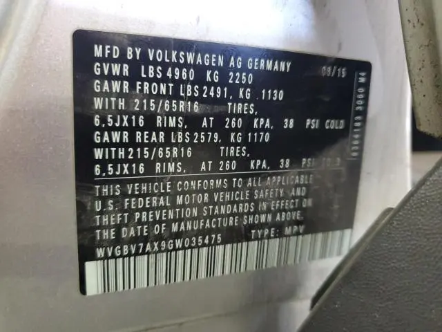 2016 VOLKSWAGEN TIGUAN S  