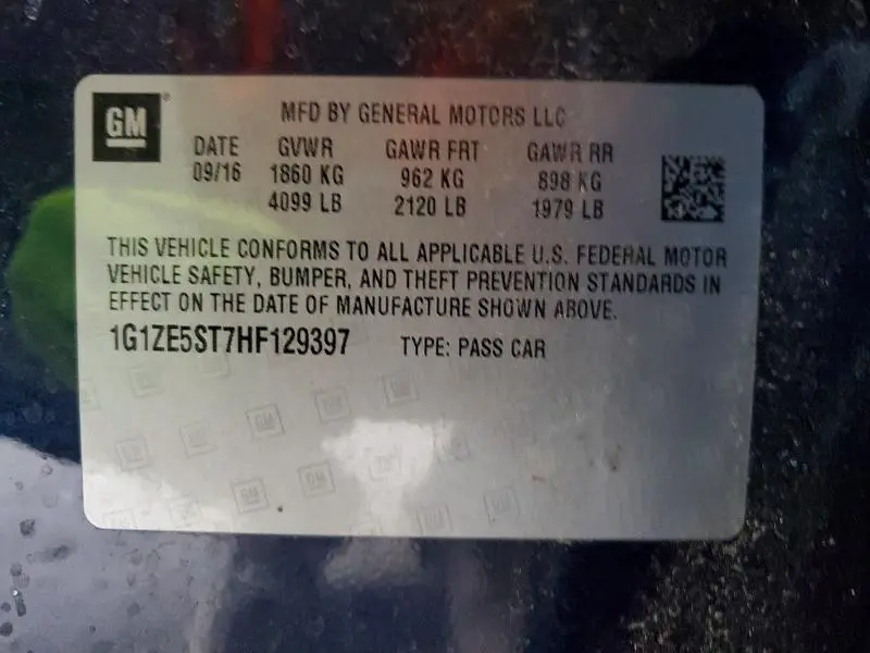 2017 CHEVROLET MALIBU LT  