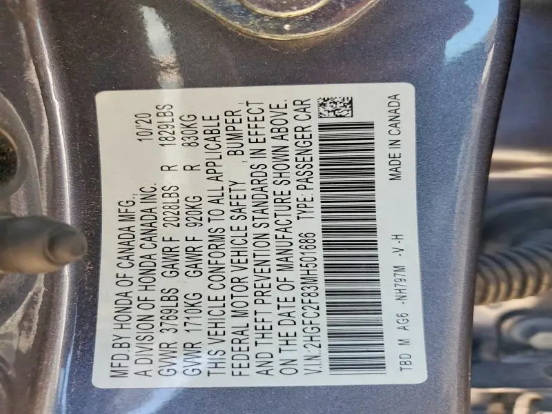 2021 HONDA CIVIC SPORT  