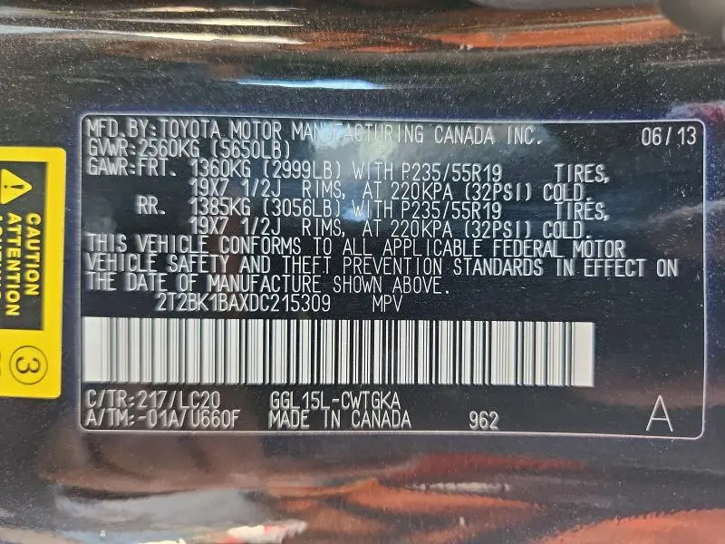 2013 LEXUS RX 350 BASE  