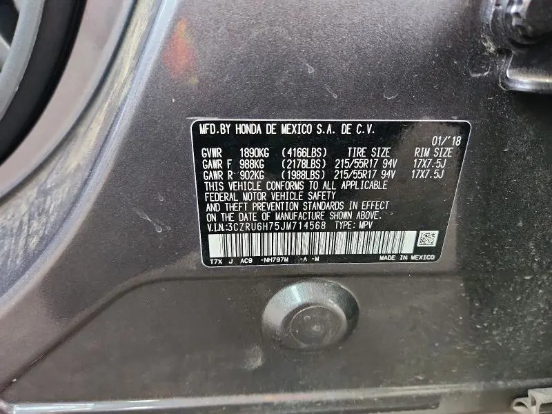 2018 HONDA HR-V EXL  