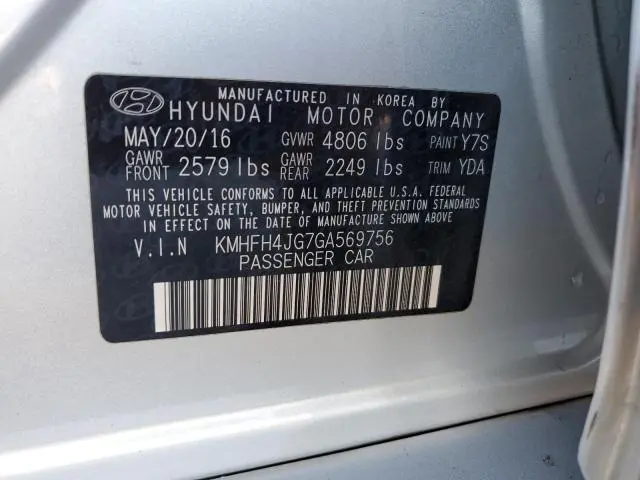2016 HYUNDAI AZERA LIMITED  