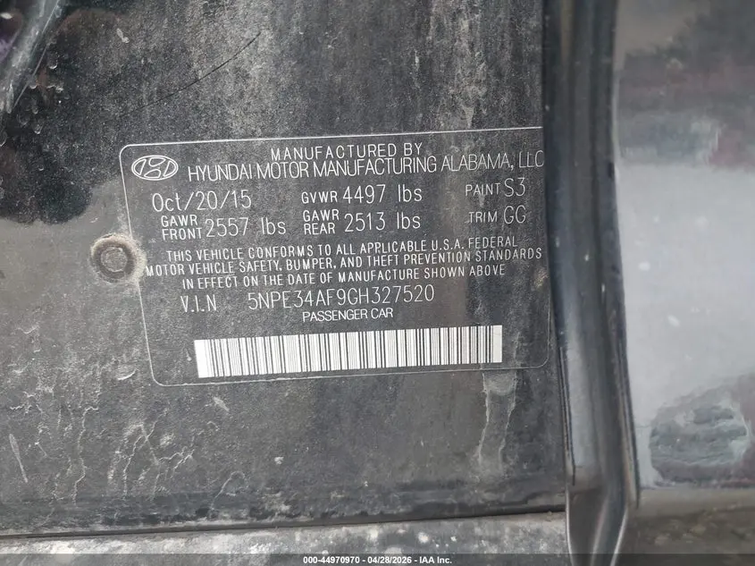 2016 HYUNDAI SONATA LIMITED