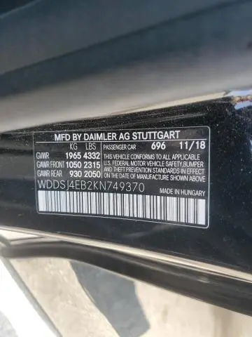 2019 MERCEDES-BENZ CLA 250  