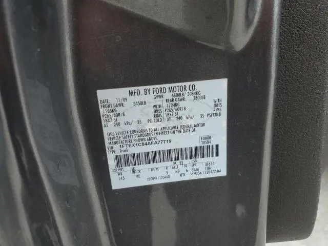 2010 FORD F150 SUPER CAB