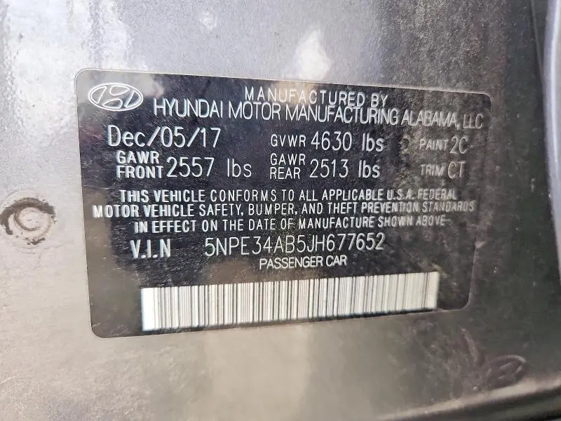 2018 HYUNDAI SONATA LIMITED 2.0T  