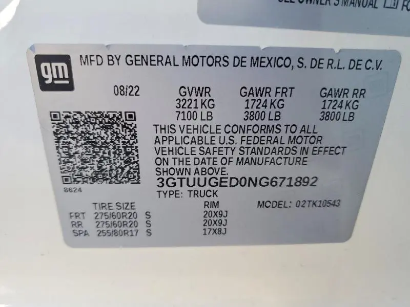 2022 GMC SIERRA K1500 DENALI  