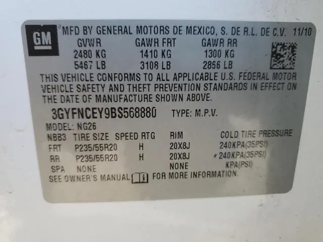 2011 CADILLAC SRX PREMIUM COLLECTION  
