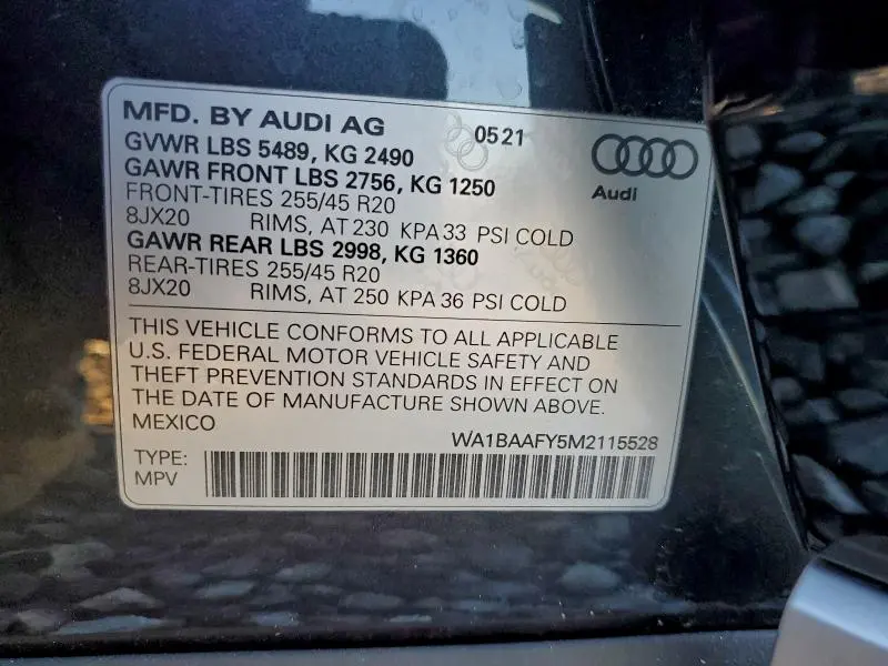 2021 AUDI Q5 PREMIUM PLUS  