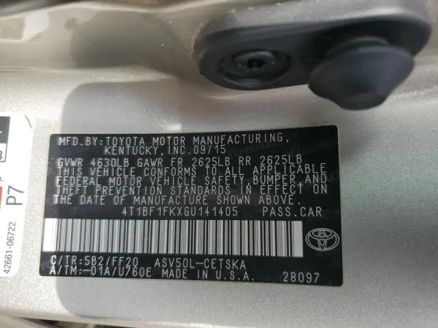 2016 TOYOTA CAMRY LE  