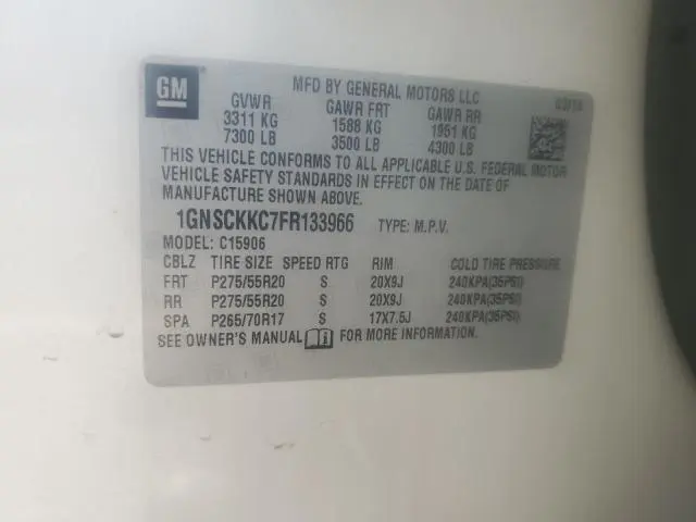 2015 CHEVROLET SUBURBAN C1500 LTZ  