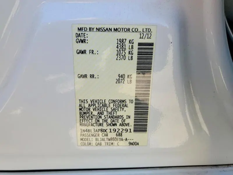 2013 NISSAN ALTIMA 3.5 S  