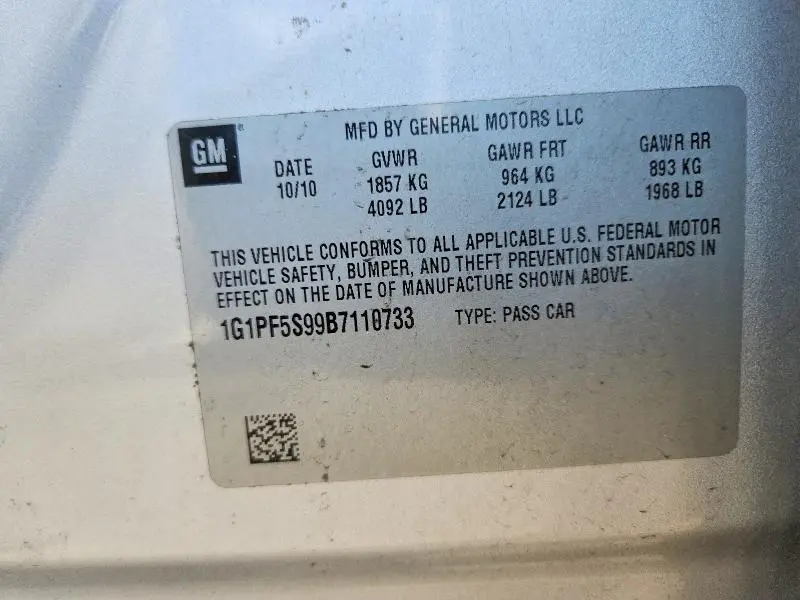 2011 CHEVROLET CRUZE LT  