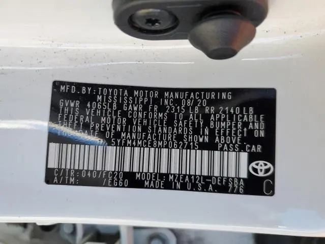 2021 TOYOTA COROLLA SE  