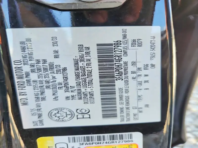 2016 FORD FUSION   