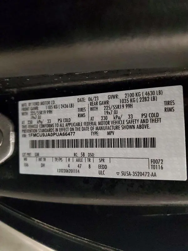 2023 FORD ESCAPE PLATINUM  