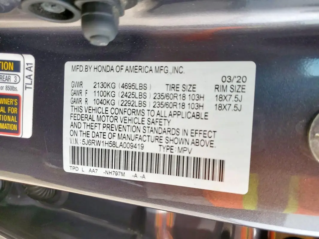 2020 HONDA CR-V EX  