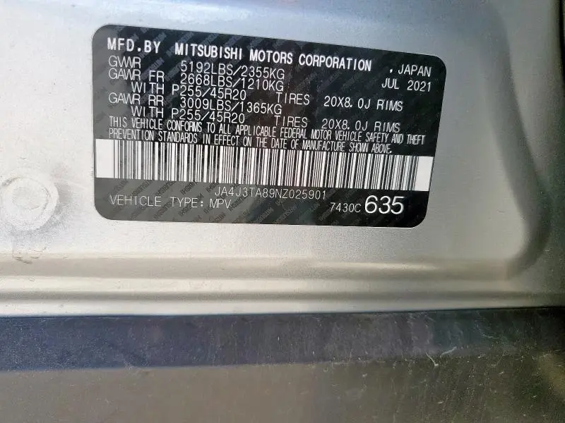 2022 MITSUBISHI OUTLANDER ES