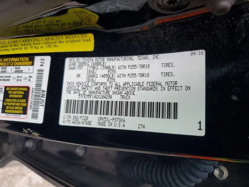 2016 TOYOTA TUNDRA CREWMAX SR5  