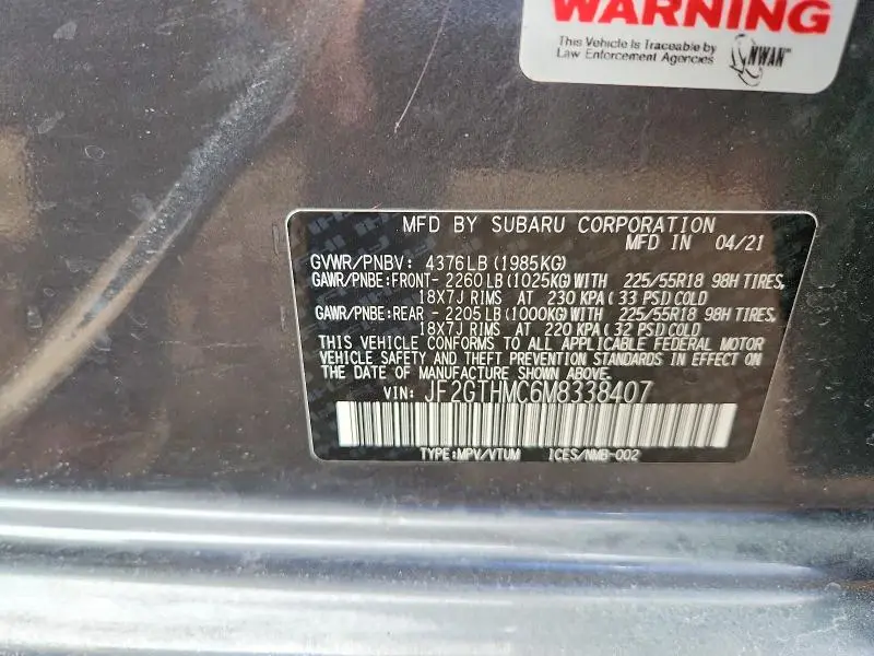 2021 SUBARU CROSSTREK LIMITED  