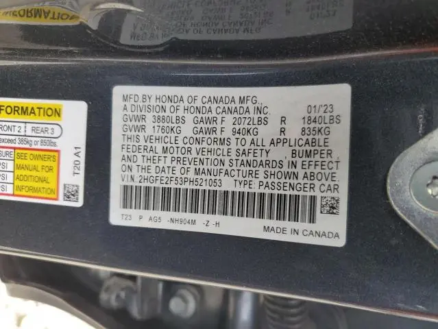 2023 HONDA CIVIC SPORT  
