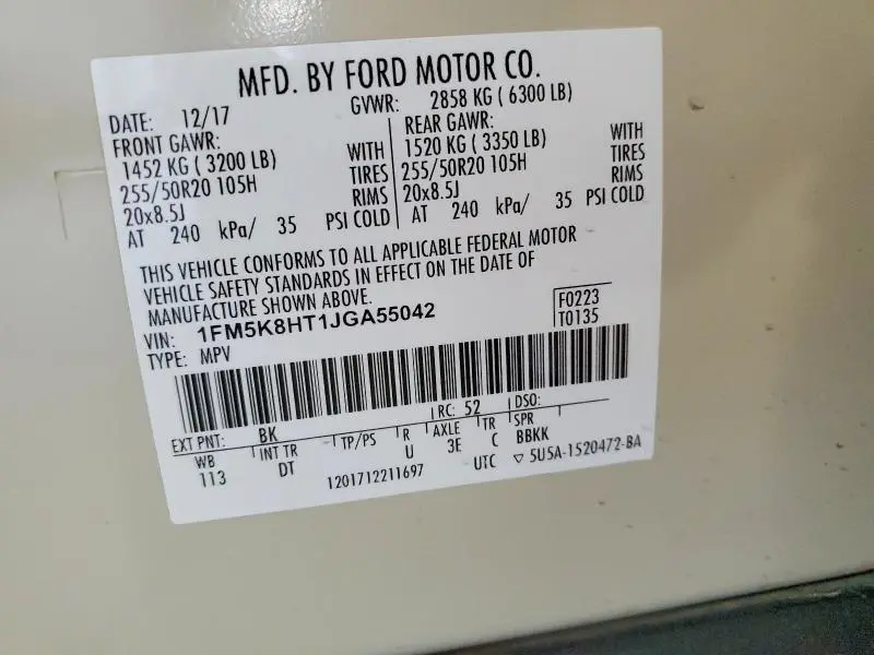 2018 FORD EXPLORER PLATINUM  