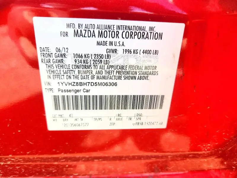 2013 MAZDA 6 SPORT  