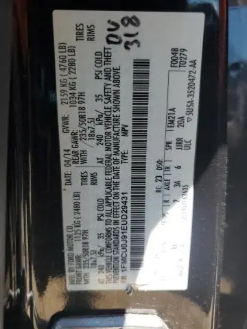 2014 FORD ESCAPE TITANIUM  