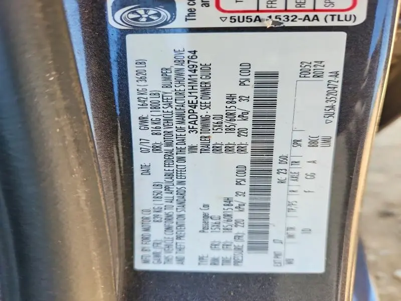 2017 FORD FIESTA SE  