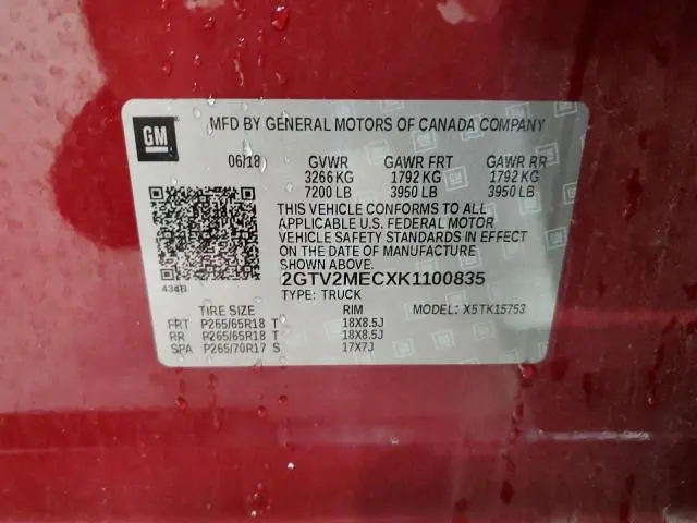 2019 GMC SIERRA LIMITED K1500 SLE  