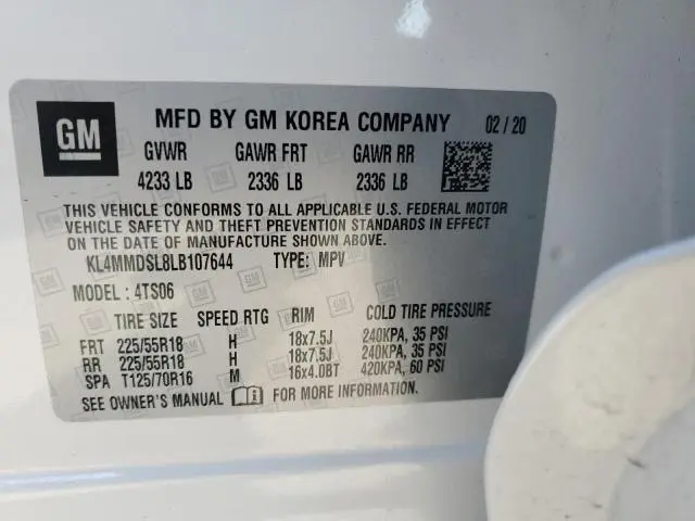 2020 BUICK ENCORE GX SELECT  