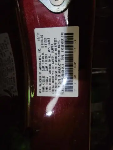 2013 HONDA ACCORD LX  