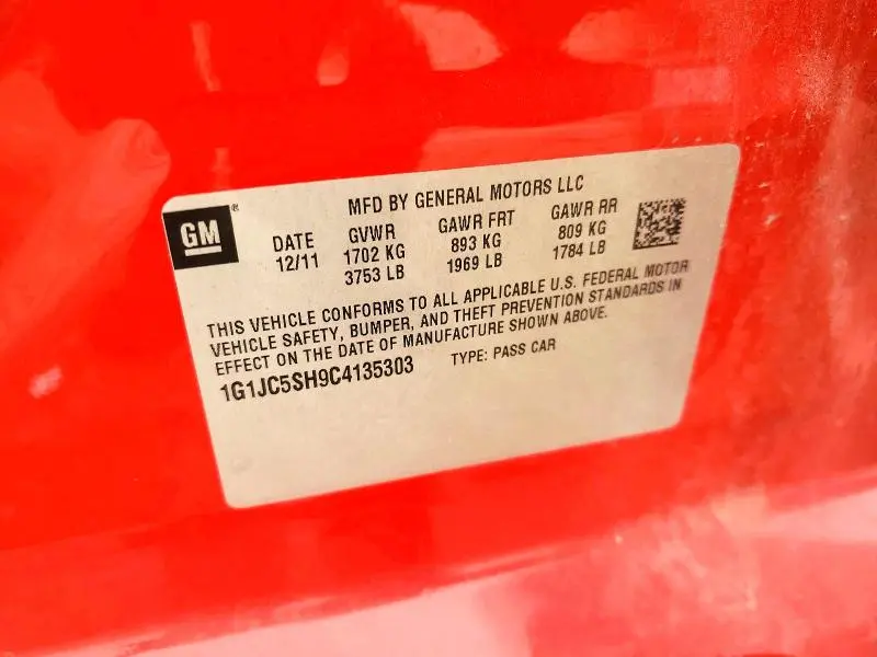 2012 CHEVROLET SONIC LT  