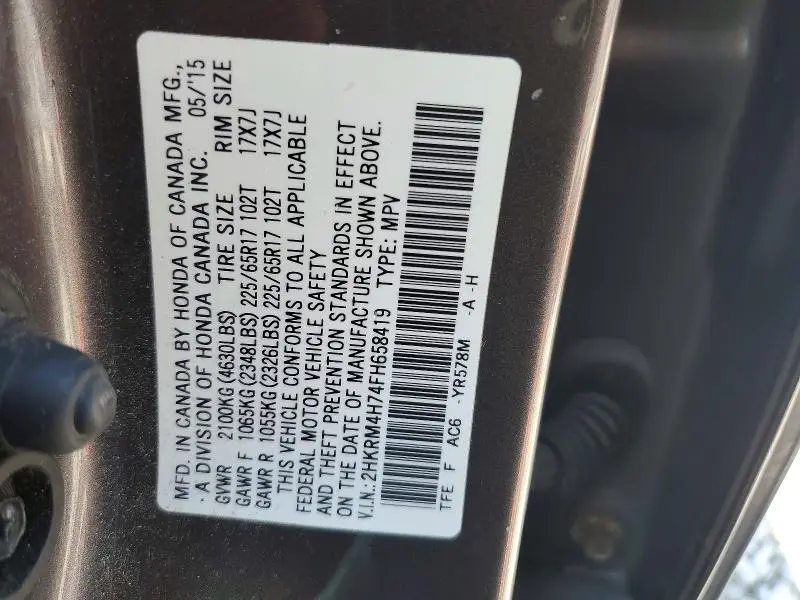 2015 HONDA CR-V EXL  