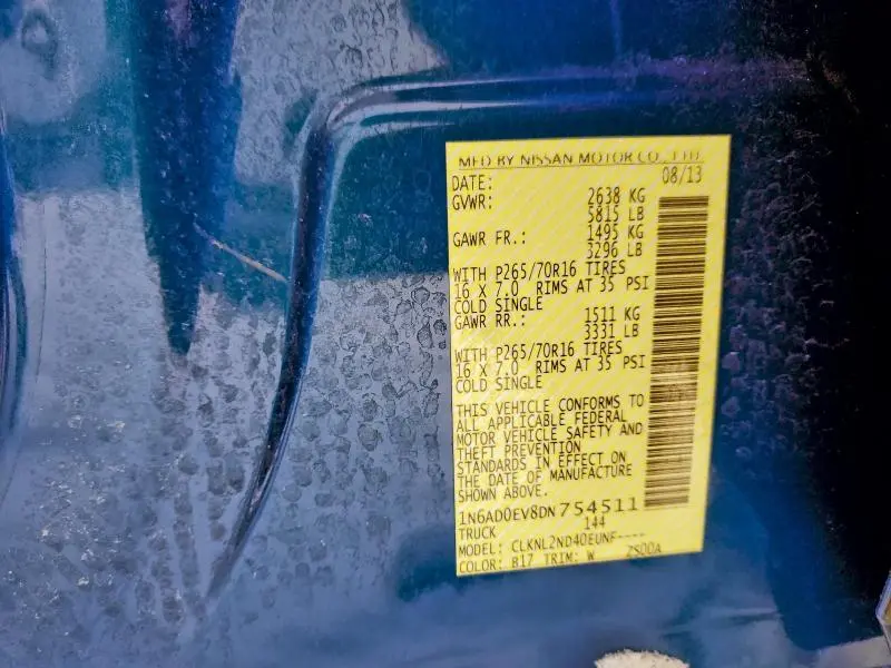 2013 NISSAN FRONTIER S  